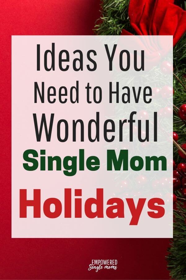 red background single mom holidays