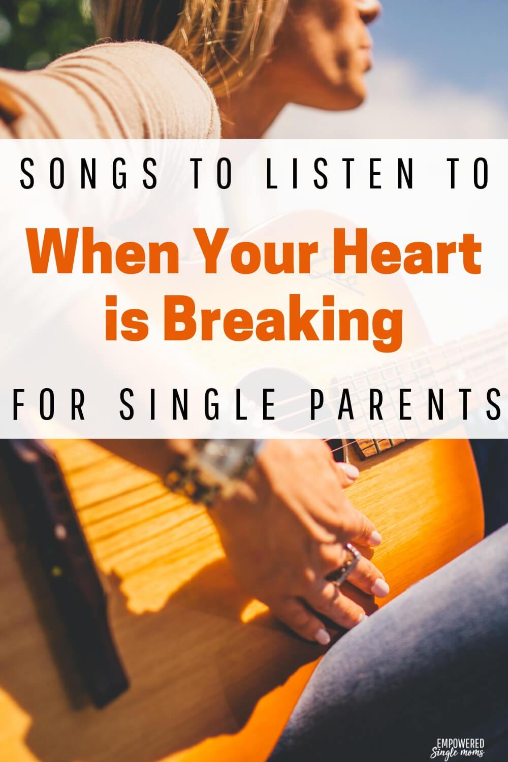 Song lyrics can help you heal from heartbreak. When you are so very sad it helps to know someone else has felt this bad. It also helps to listen to songs that inspire you to keep going and change your dreams. Find out the songs single moms listen to when they are getting over a broken heart