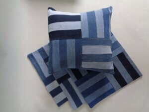 denim porch pillows